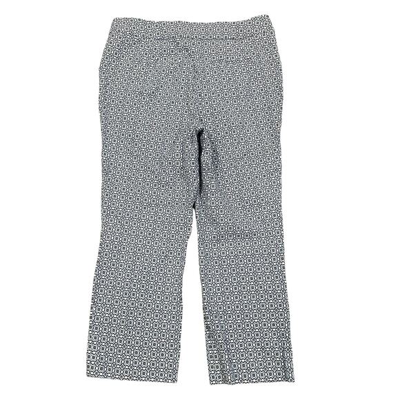 Chico's Secret Stretch Waist Pants 0.5 6 blue green print comfort mod - Picture 3 of 9